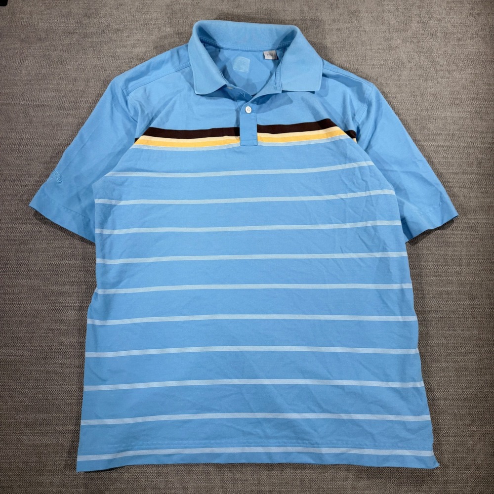 Callaway Polo Shirt Mens XL Blue Good Striped Short Sleeve‎ Golf Athletic Pique